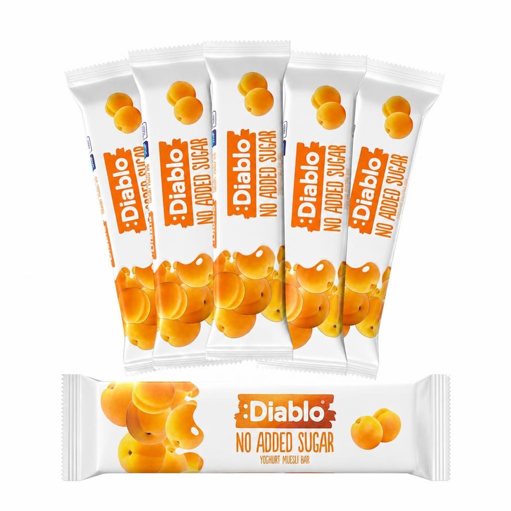 Diablo No Added Sugar Yoghurt and Apricot Muesli Bar 30g 6 Pack