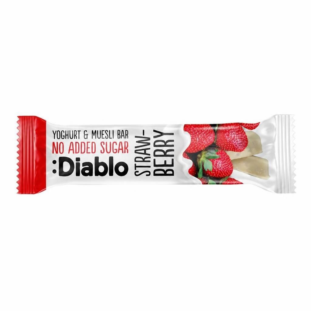 Diablo No Added Sugar Yoghurt and Strawberry Muesli Bar 30g