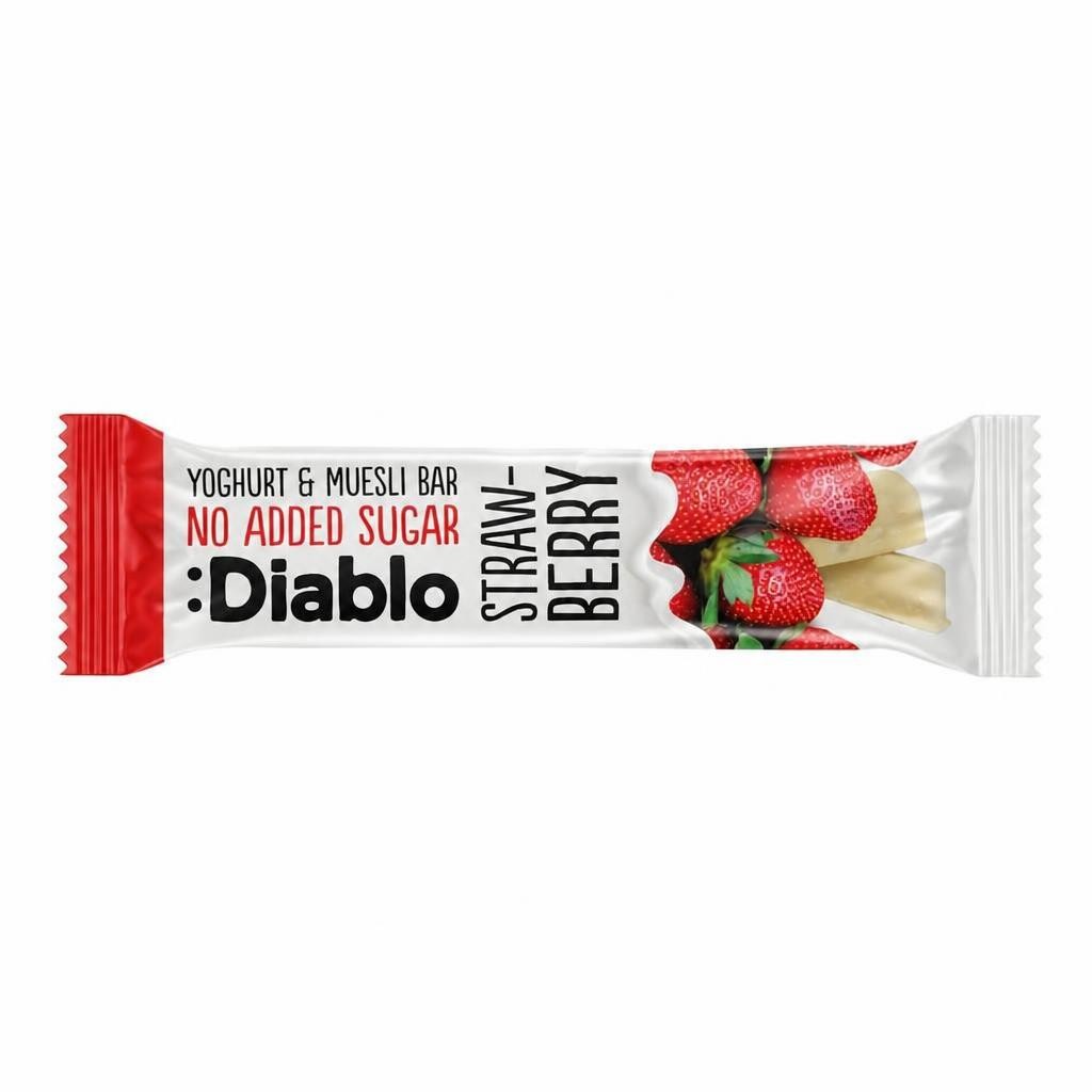 Diablo No Added Sugar Yoghurt and Strawberry Muesli Bar 30g