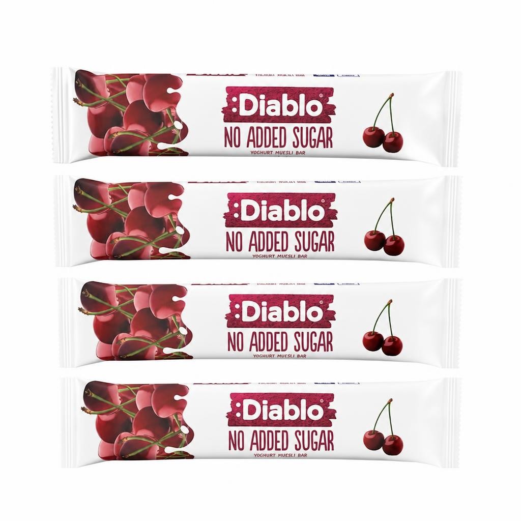 Diablo No Added Sugar Yoghurt and Cherry Muesli Bar 30g 4 Pack