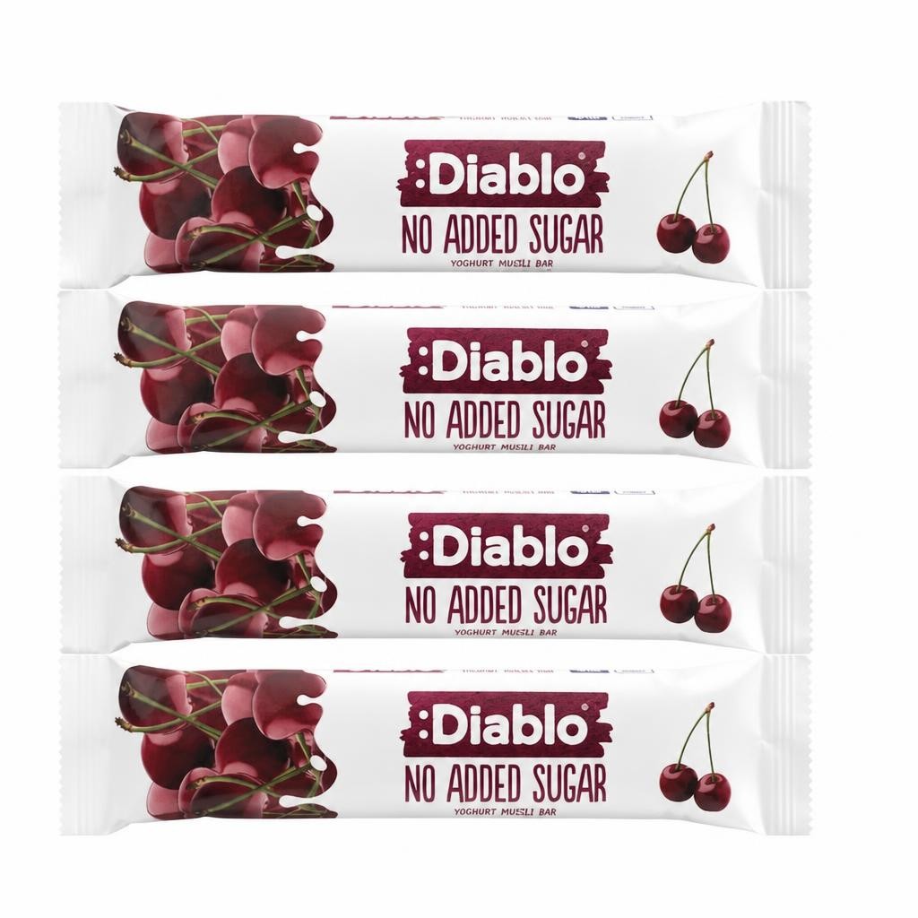 Diablo No Added Sugar Yoghurt and Cherry Muesli Bar 30g 4 Pack