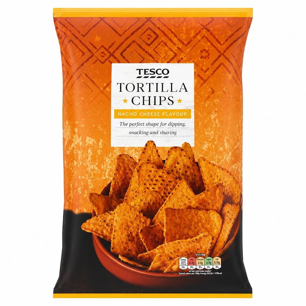 Tesco Nacho Cheese Tortilla Chips 200g