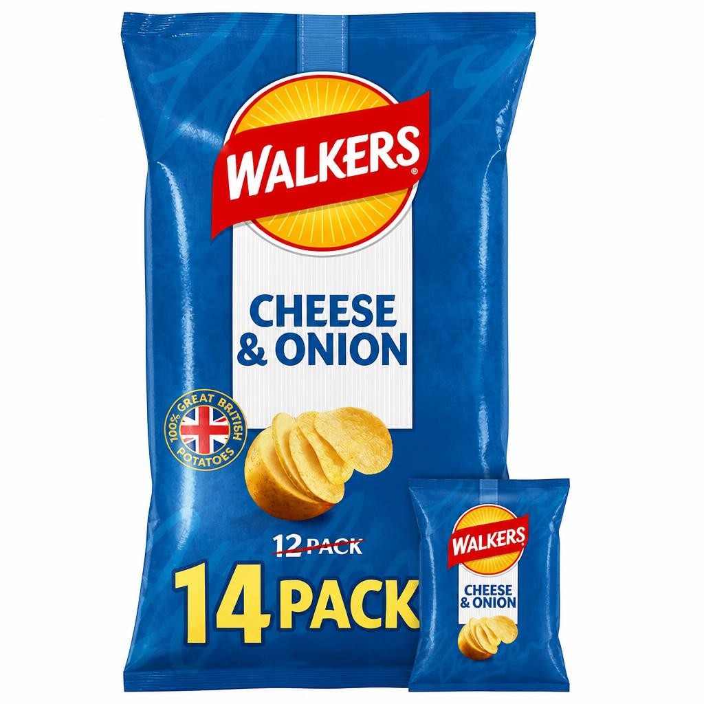 Walkers Cheese & Onion Multipack Crisps 14x25g