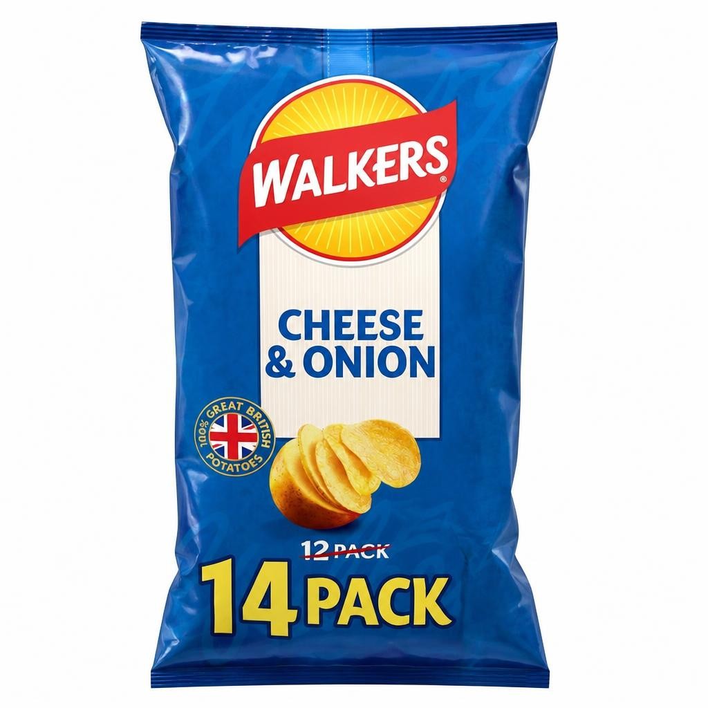 Walkers Cheese & Onion Multipack Crisps 14x25g