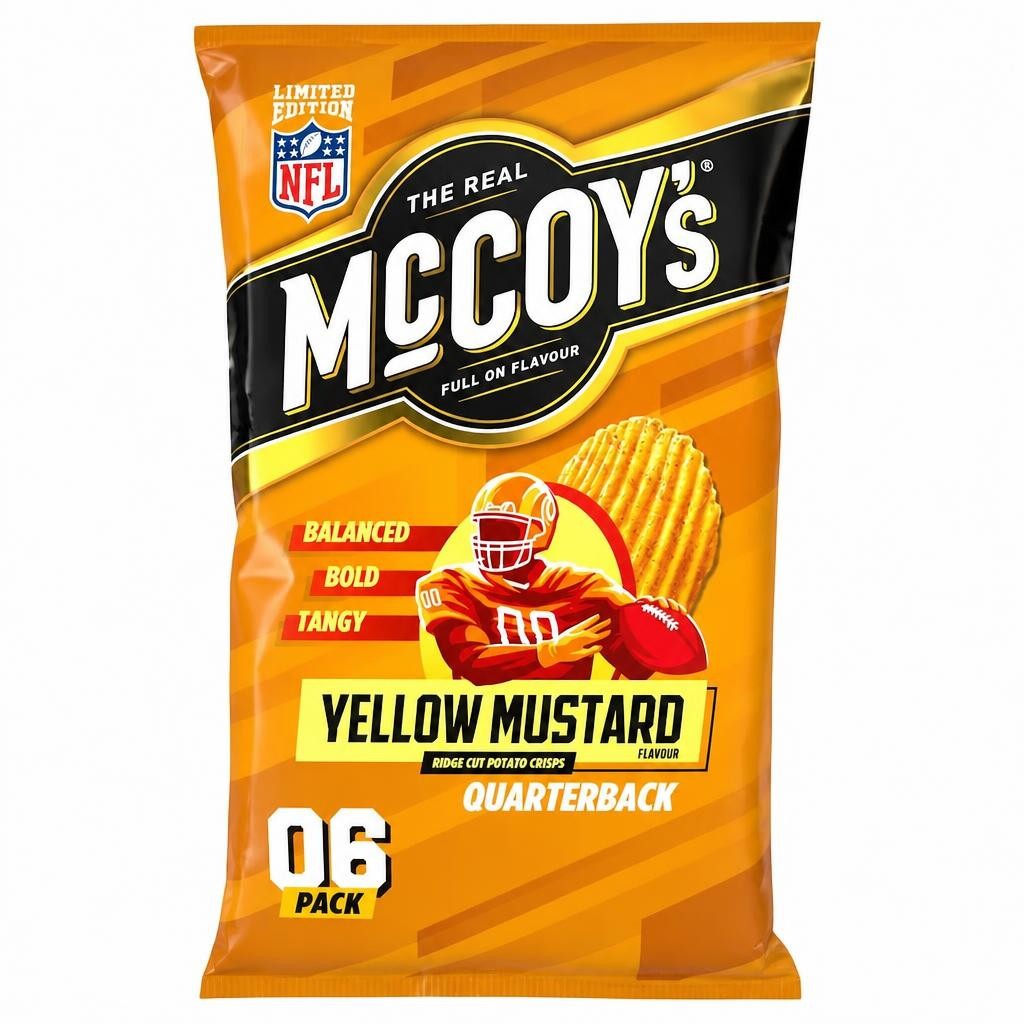 McCoy's Yellow Mustard Multipack Crisps 6x25g