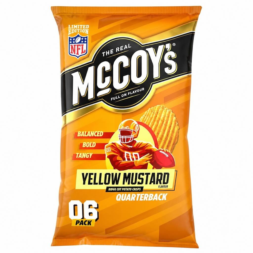 McCoy's Yellow Mustard Multipack Crisps 6x25g