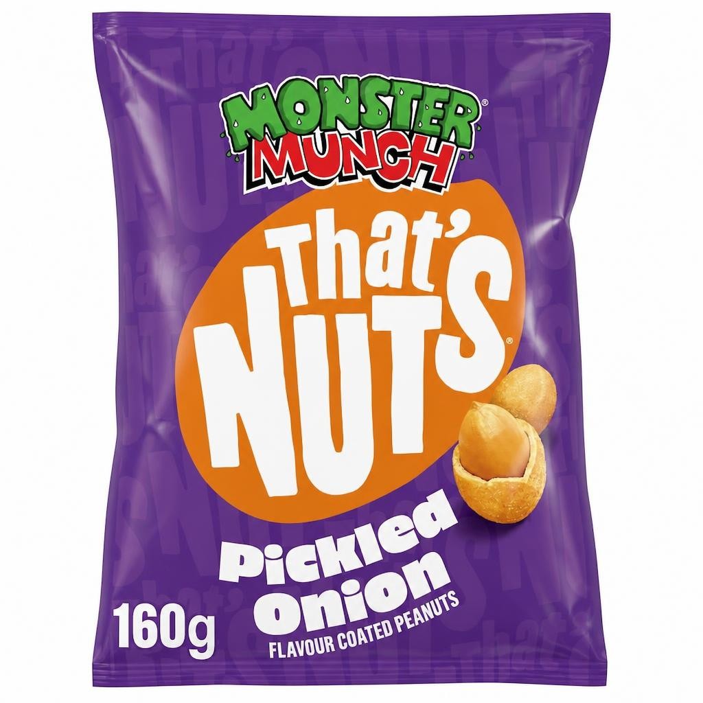 Monster Munch Thats Nuts Pickled Onion Flavour Coated Peanuts 160g