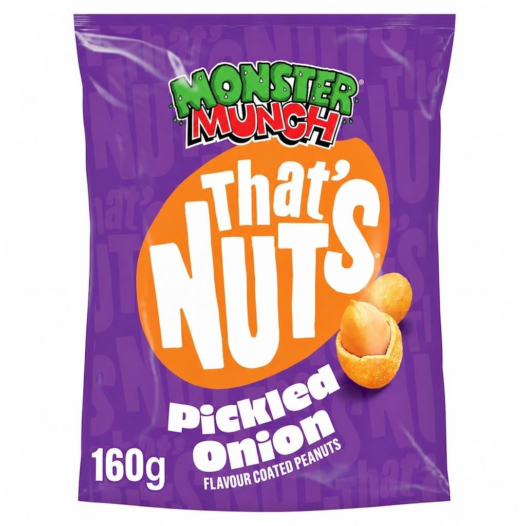 Monster Munch Thats Nuts Pickled Onion Flavour Coated Peanuts 160g