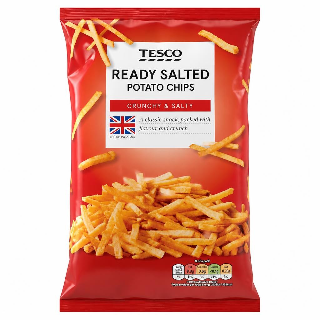 Tesco Ready Salted potato Chips 150g