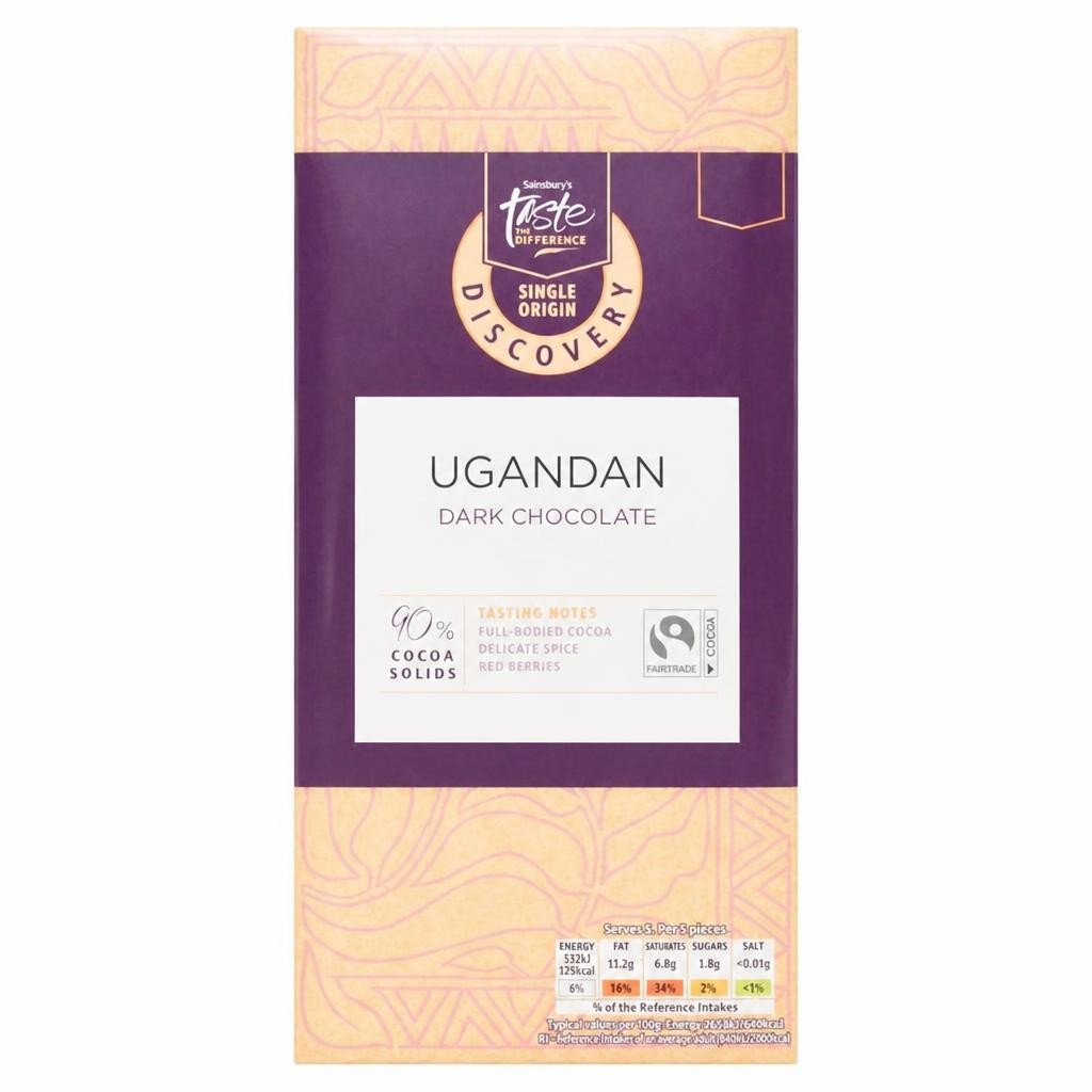 Sainsbury's Discovery 100g Ugandan Dark Chocolate Bar, Taste the Difference