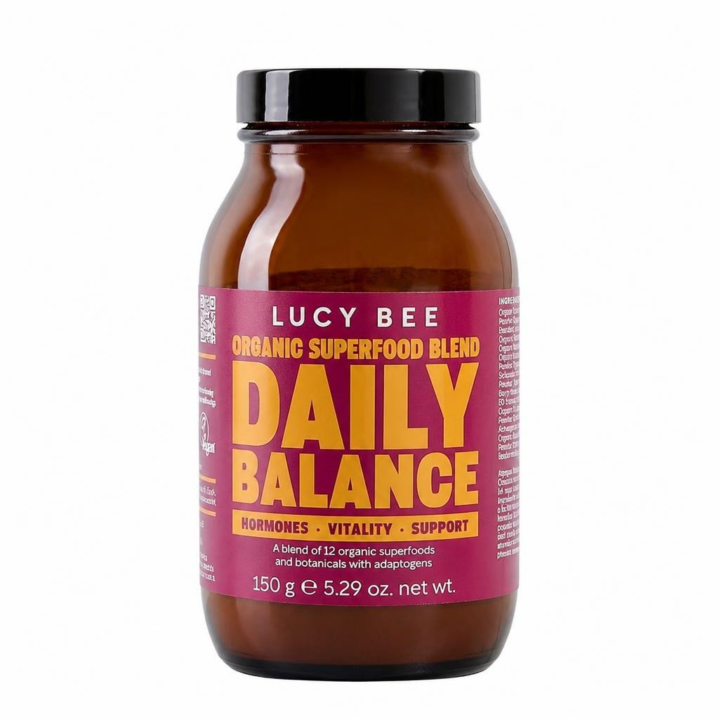 Lucy Bee Organic Daily Balance Blend with Adaptogens, Superfoods, Prebiotics & Fibre 150g