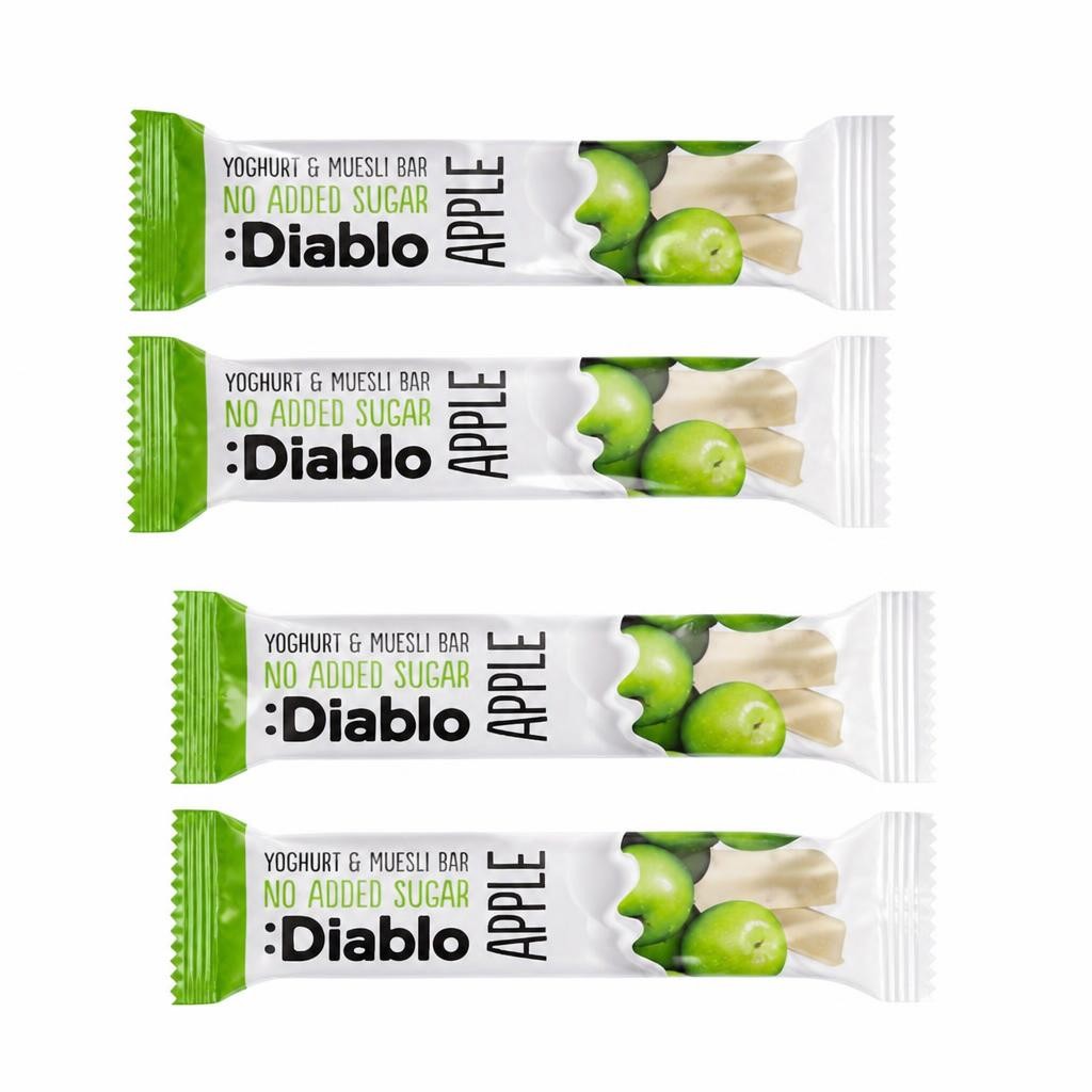 Diablo No Added Sugar Yoghurt and Apple Muesli Bar 30g 4 Pack