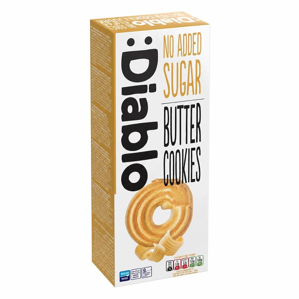 Diablo No Added Sugar Butter Cookies 135g