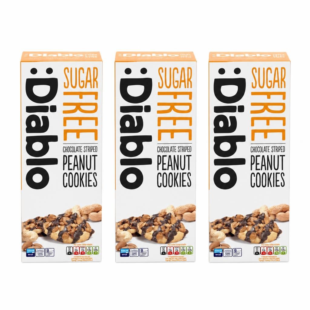 Diablo Sugar Free Chocolate and Peanut Cookies 150g 3 Pack