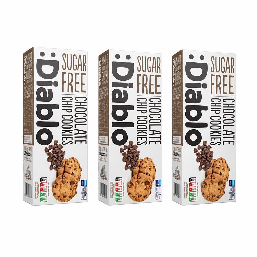 Diablo Sugar Free Chocolate Chip Cookies 130g 3 Pack
