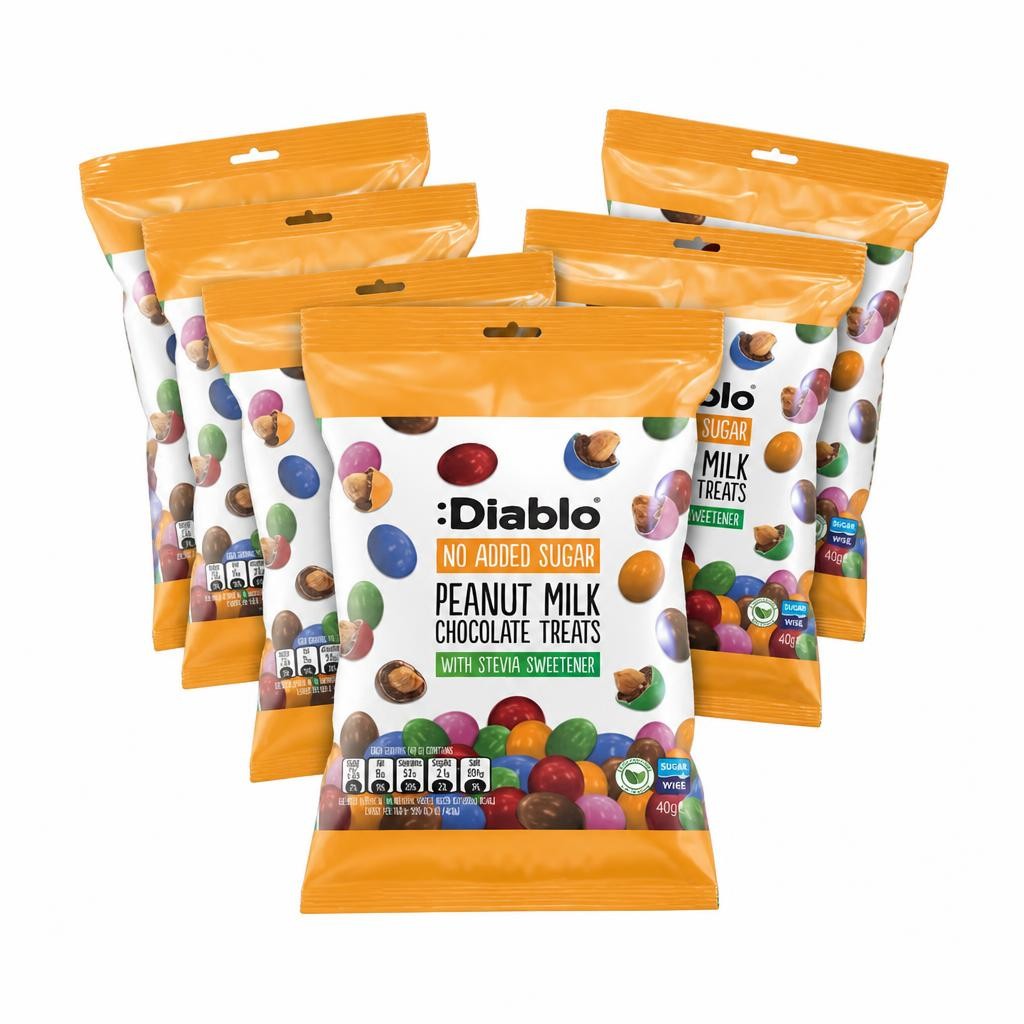 Diablo No Added Sugar Chocolate Peanut Bites 40g 6 Pack