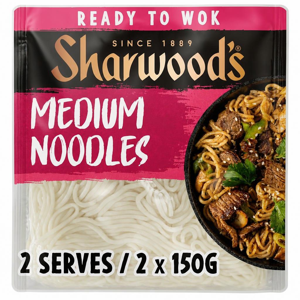 Sharwoods Ready To Wok Medium Noodles 300g