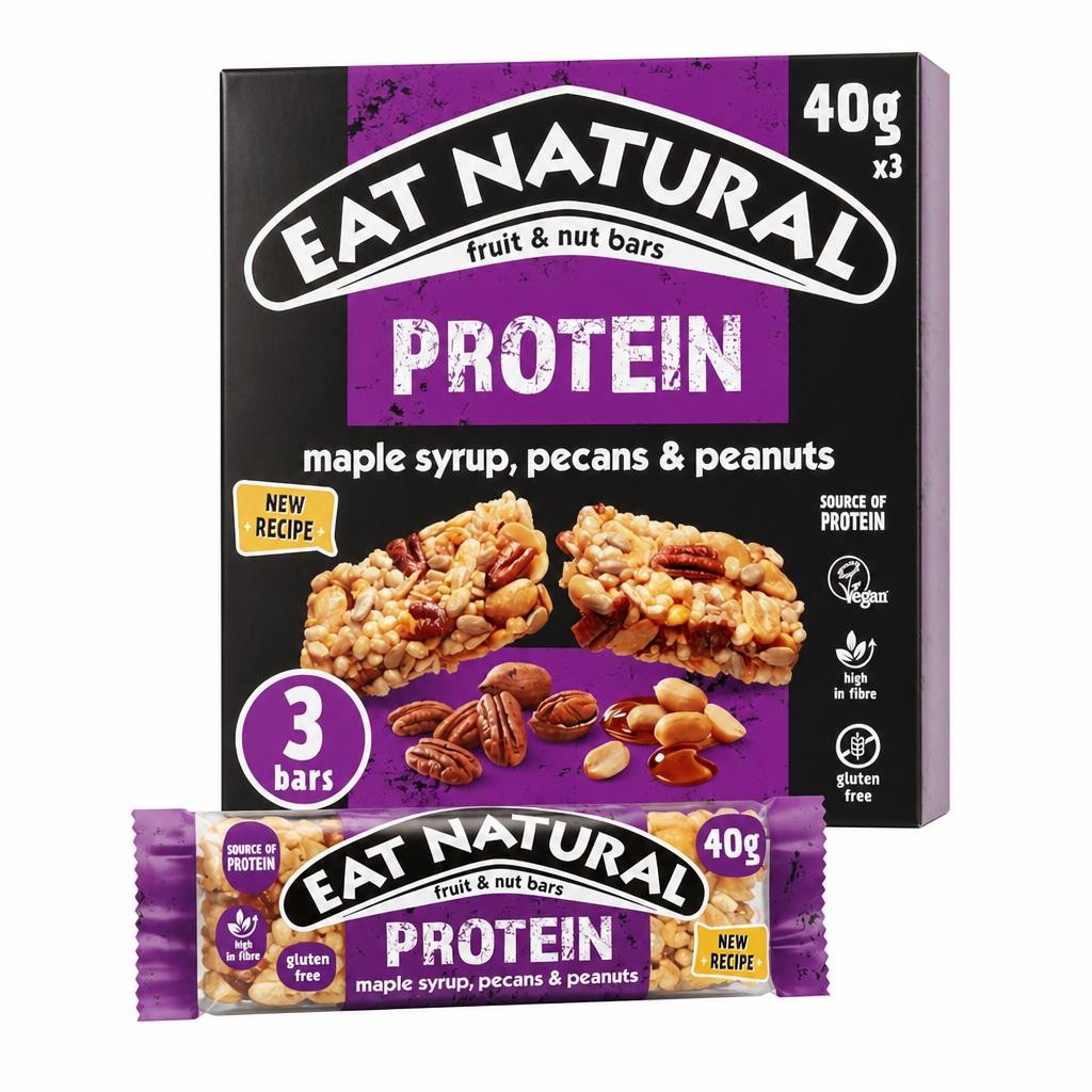 Eat Natural Protein Bars - Maple Syrup, Pecans & Peanuts 3 Pack 40g