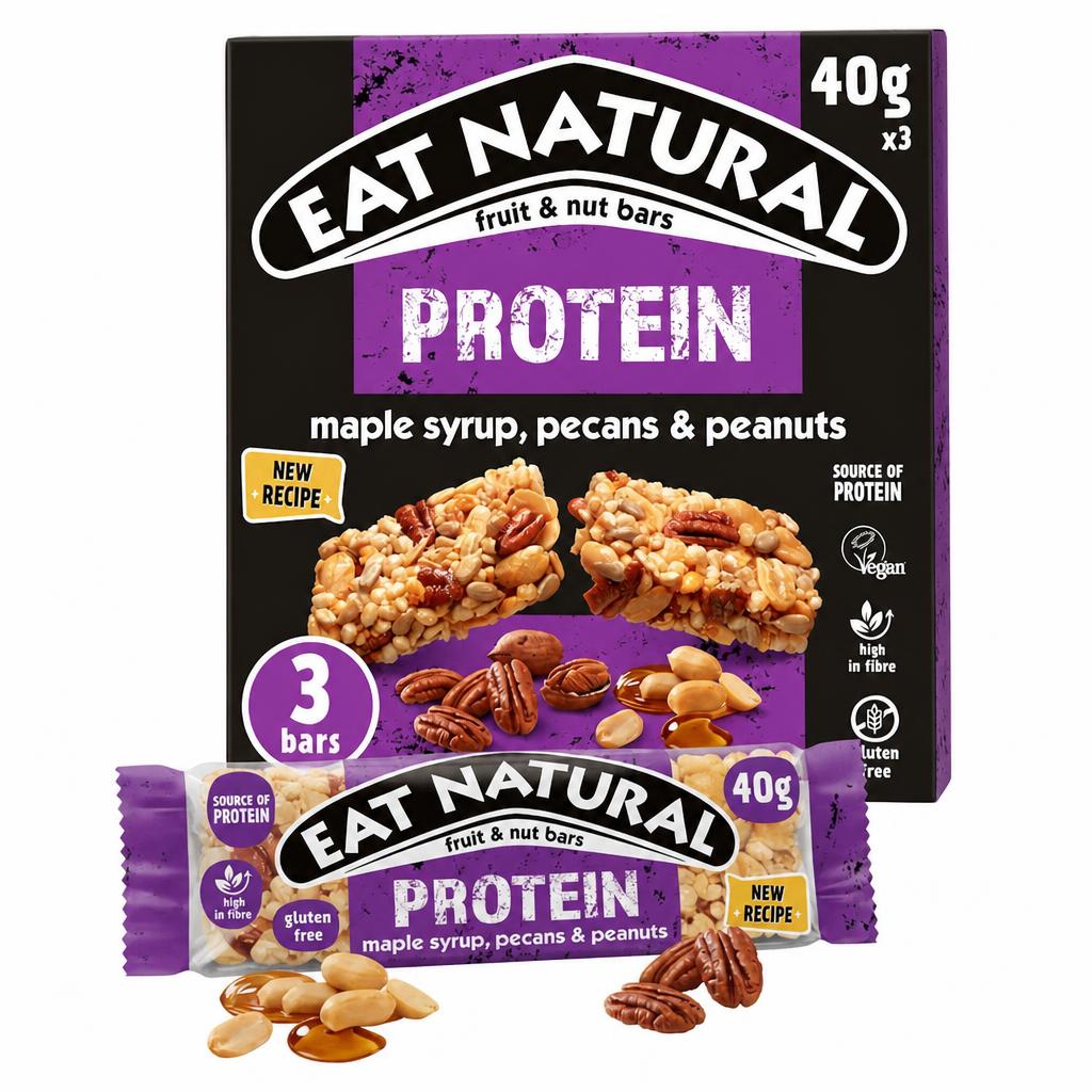 Eat Natural Protein Bars - Maple Syrup, Pecans & Peanuts 3 Pack 40g