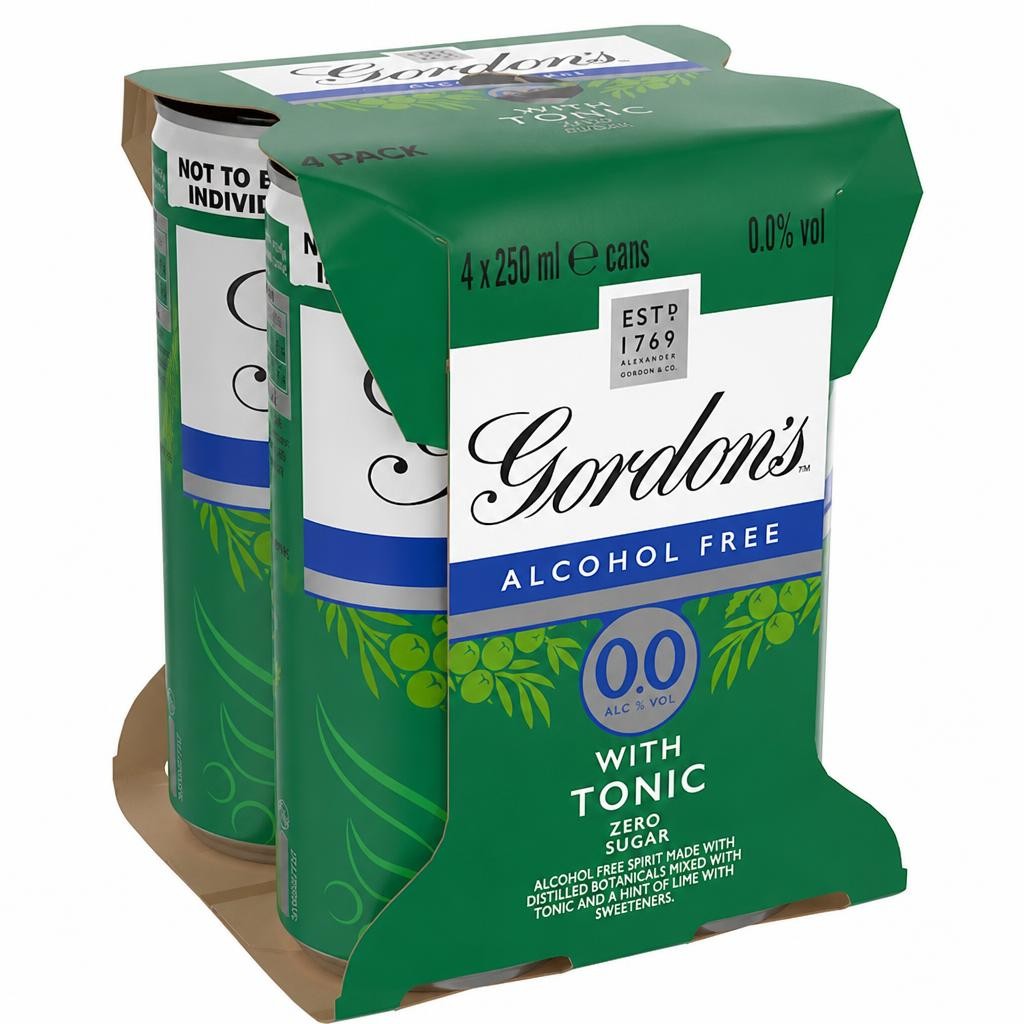 Gordon's Alcohol Free Spirit & Tonic with Lime Can 0% Vol 4x250ml