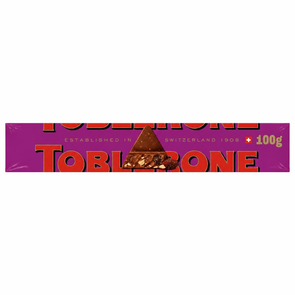 Toblerone 100g Milk with Fruit & Nuts Chocolate Tablet Bar
