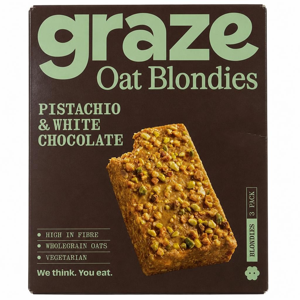 Graze Pistachio & White Chocolate Oat Blondies