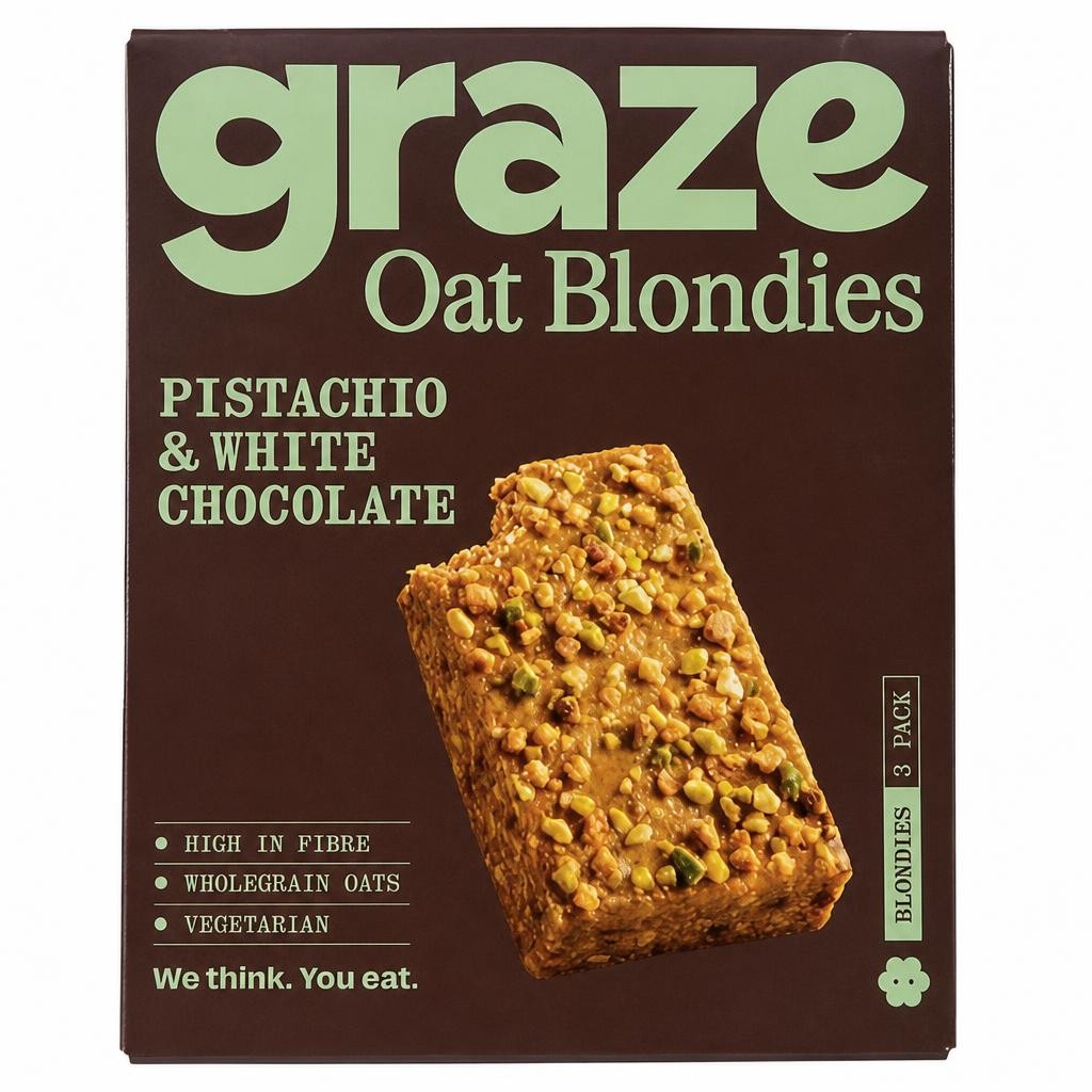 Graze Pistachio & White Chocolate Oat Blondies