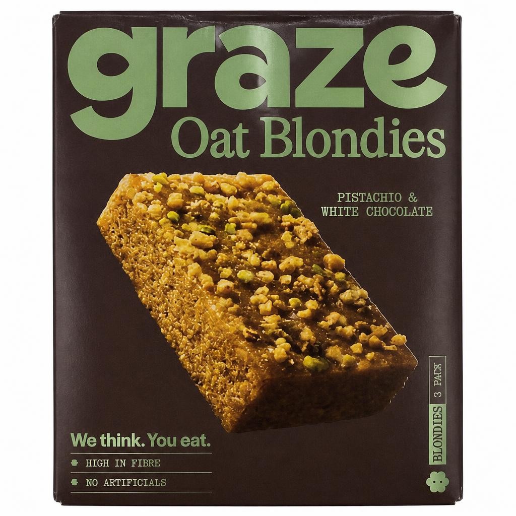 Graze Pistachio & White Chocolate Oat Blondies