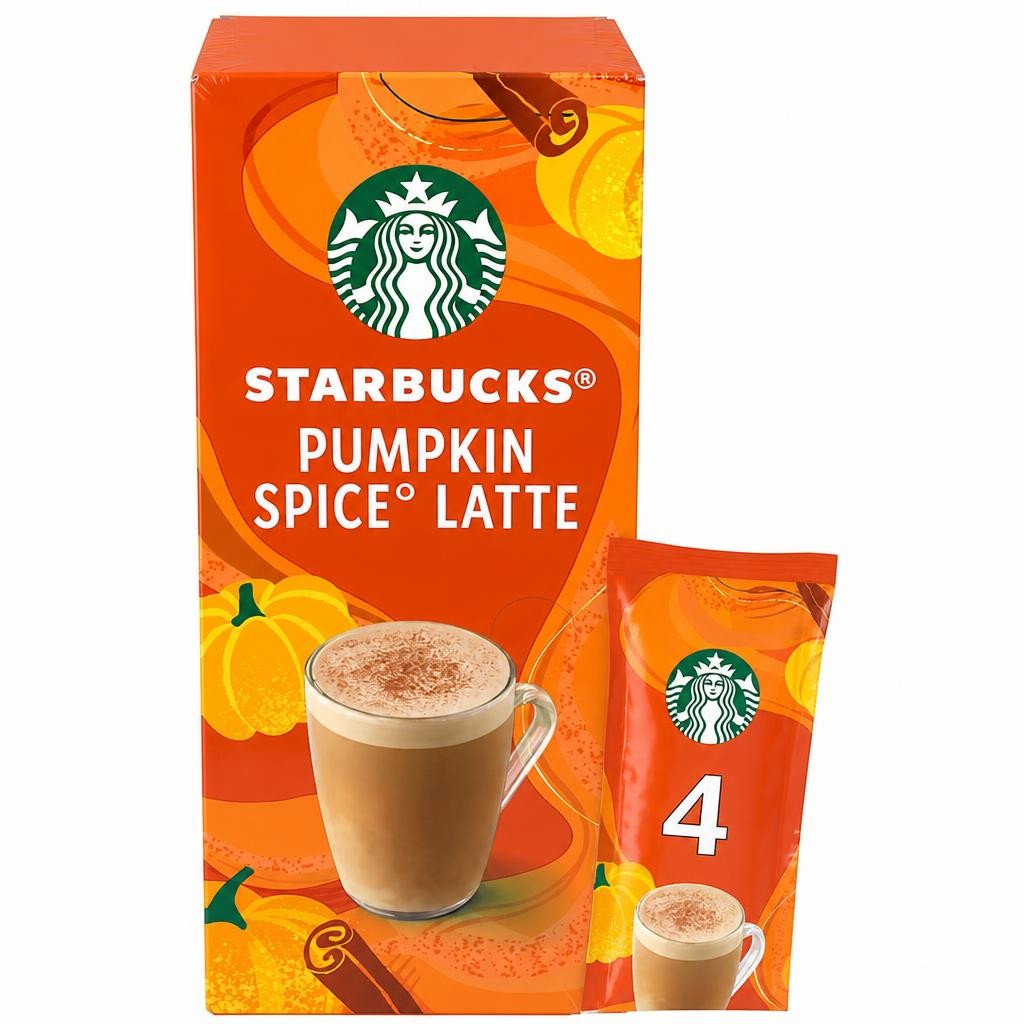 Starbucks Limited Edition Pumpkin Spice Latte Creamy & Spiced 4 sachets 96g.