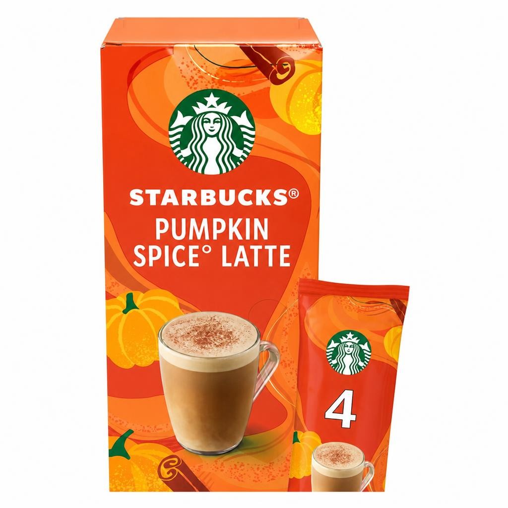 Starbucks Limited Edition Pumpkin Spice Latte Creamy & Spiced 4 sachets 96g.