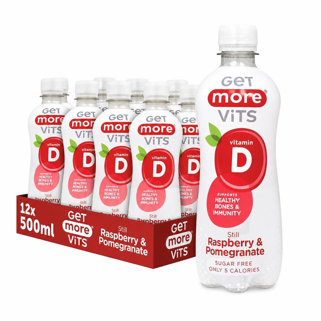 Get More Vitamin D Still Raspberry & Pomegranate 12x500ml