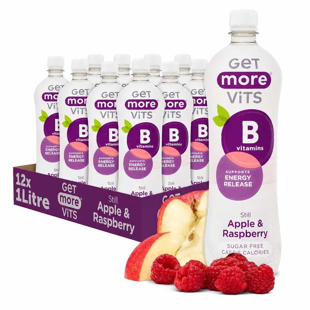 Get More B Vitamins Still Apple & Raspberry 12x1L