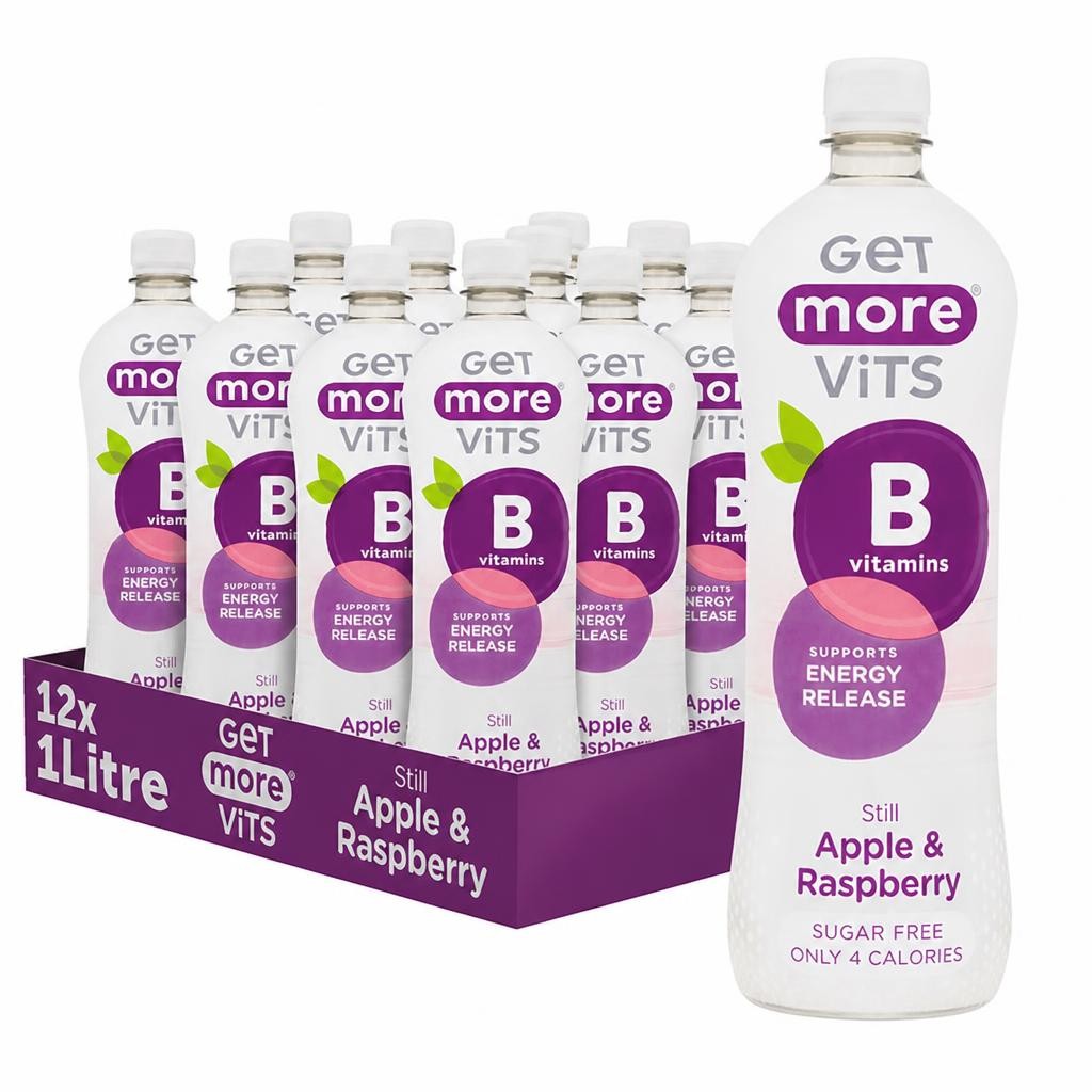 Get More B Vitamins Still Apple & Raspberry 12x1L