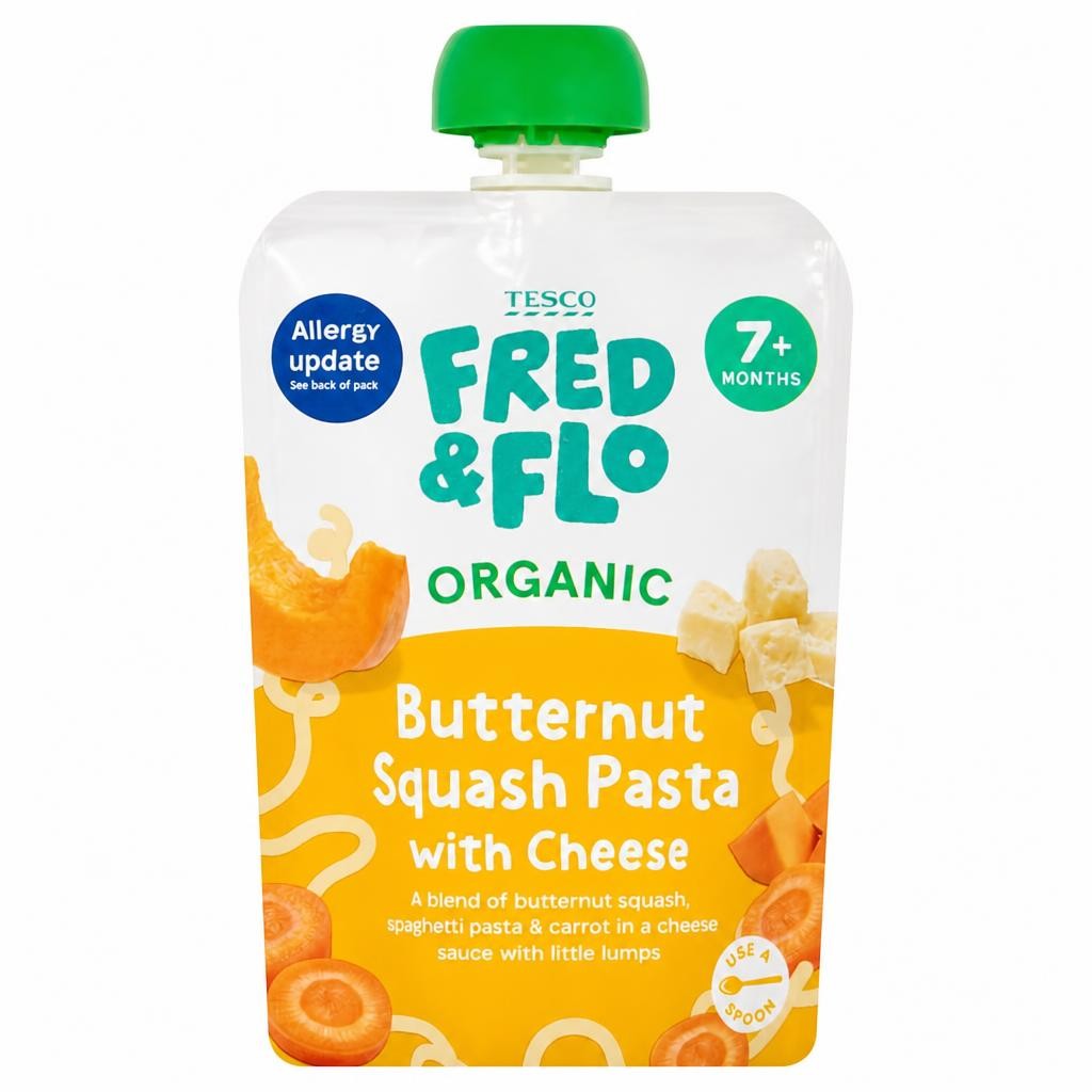 TESCO FRED &FLO Organic Butternut Squash Pasta With Cheese 130g