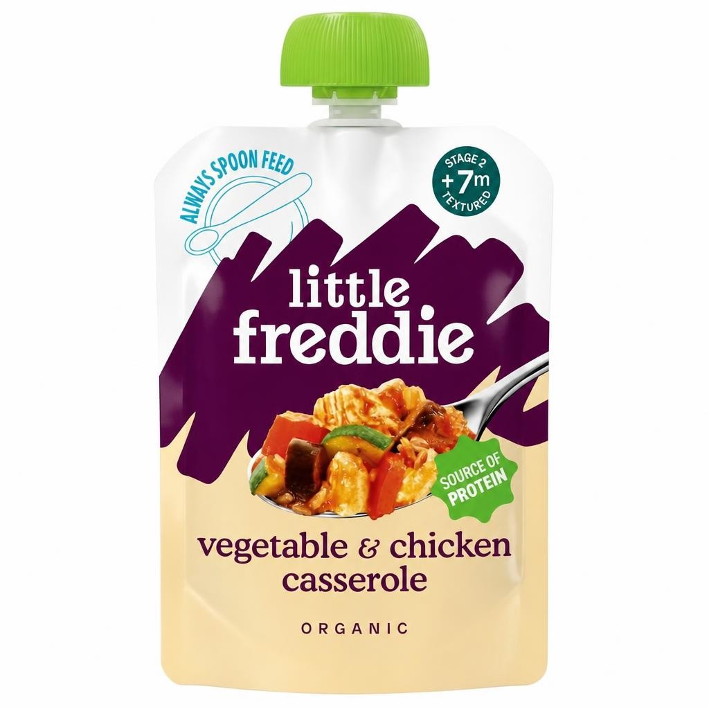 Little Freddie Organic Chicken & Rice Casserole Baby Food Pouch 7+ Months 130g