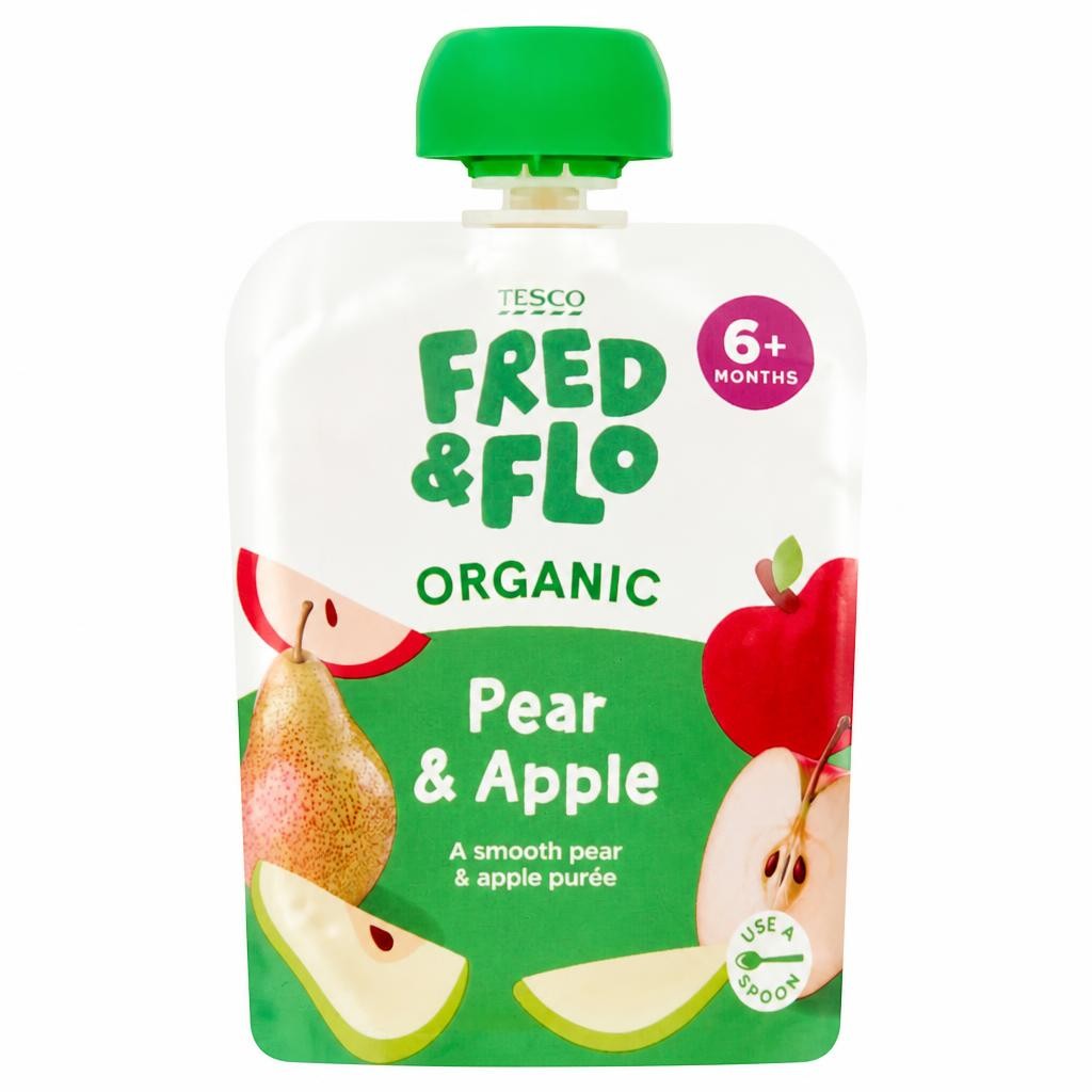 TESCO FRED & FLO Organic Pear & Apple 70g