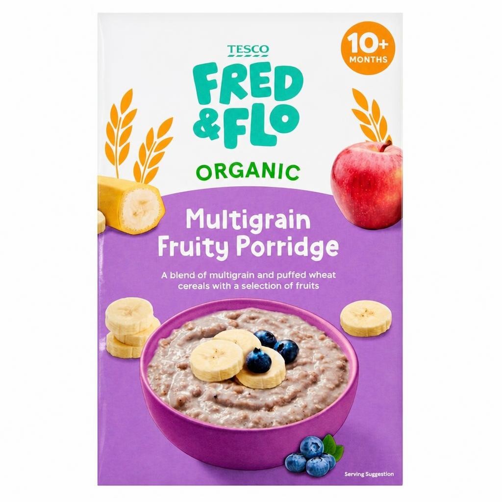 TESCO FRED & FLO Organic Multigrain Fruity Porridge 200g