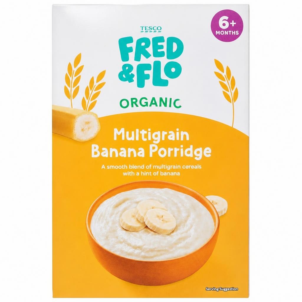 TESCO FRED & FLO Organic Multigrain Banana Porridge 120g