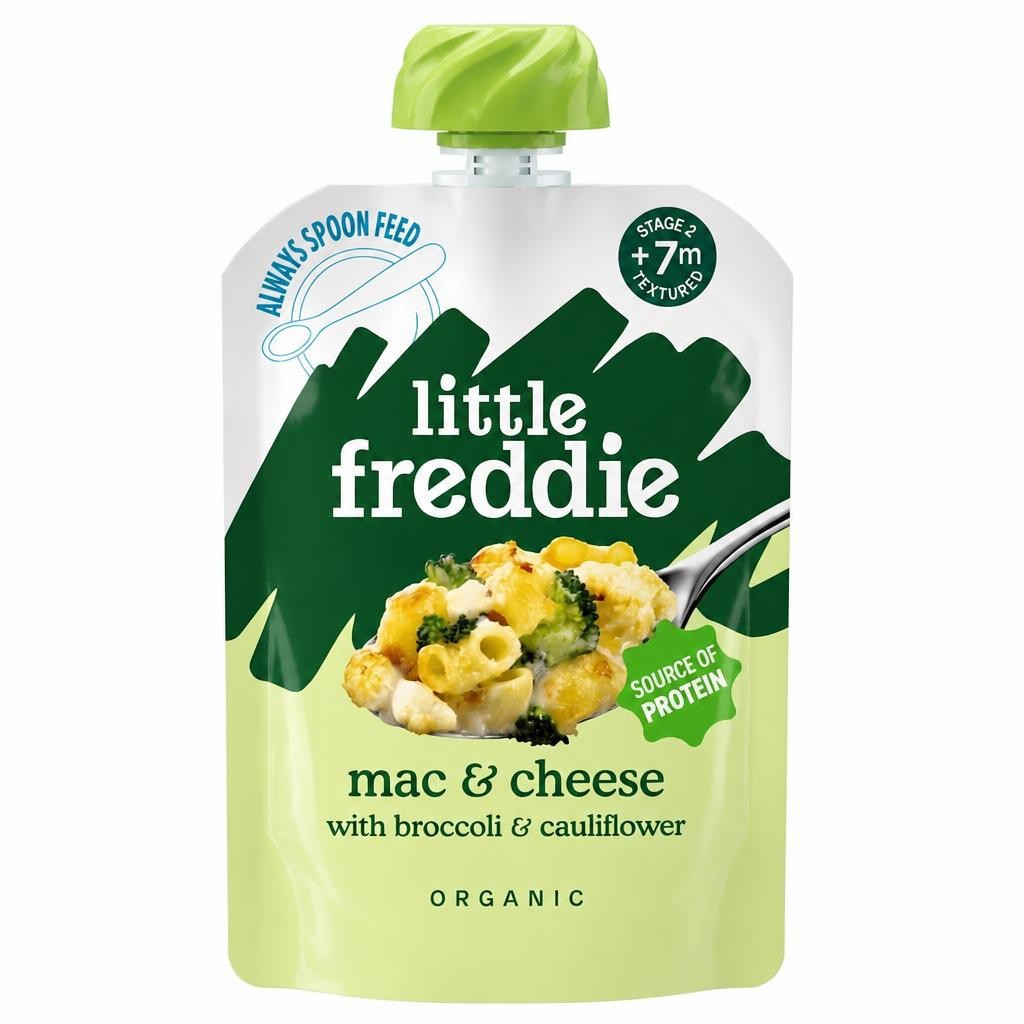 Little Freddie Organic Mac and Cheese with Broccoli & Cauliflower Baby Food Pouch Single 7m+ 130g
