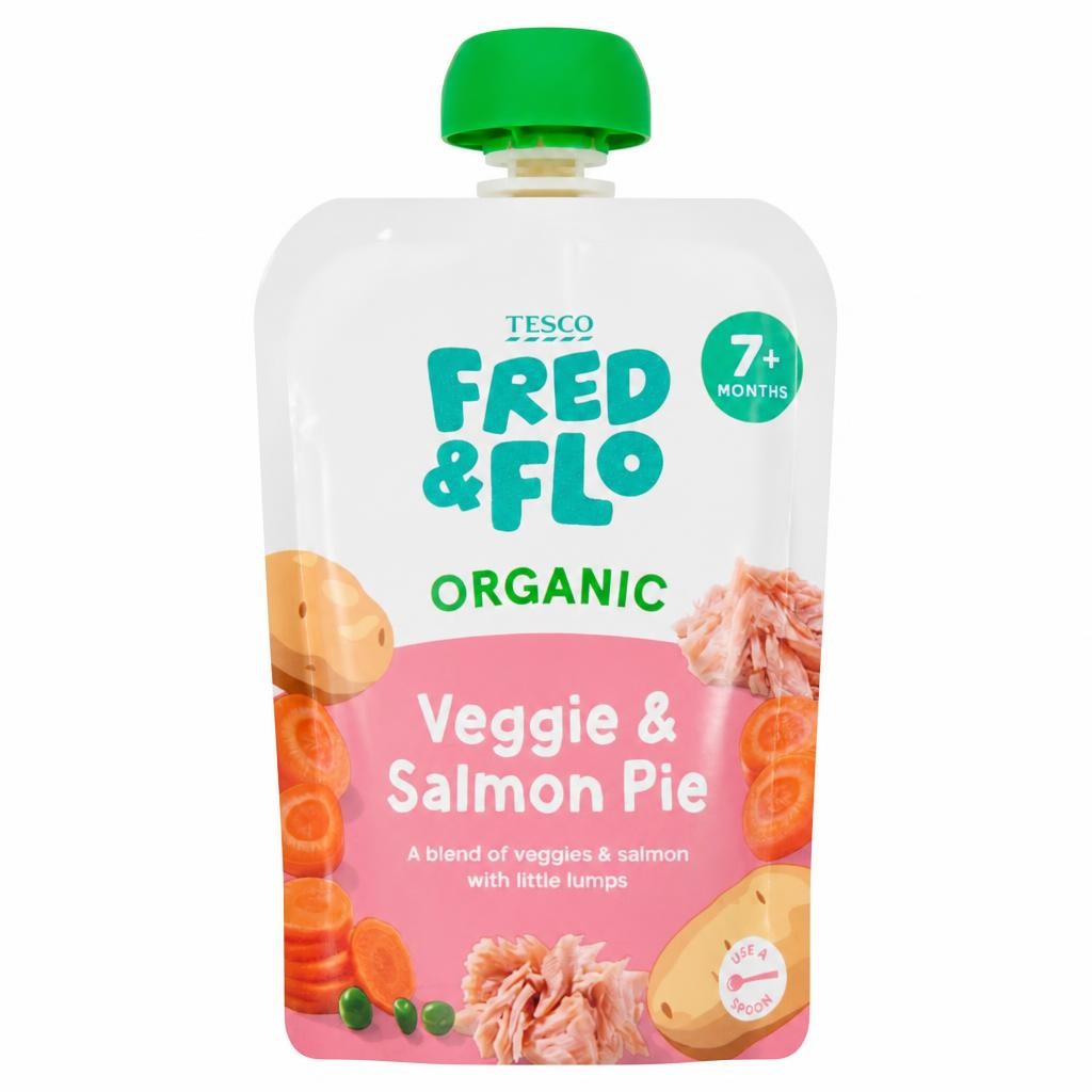 TESCO FRED & FLO Organic Veggie & Salmon Pie 130g