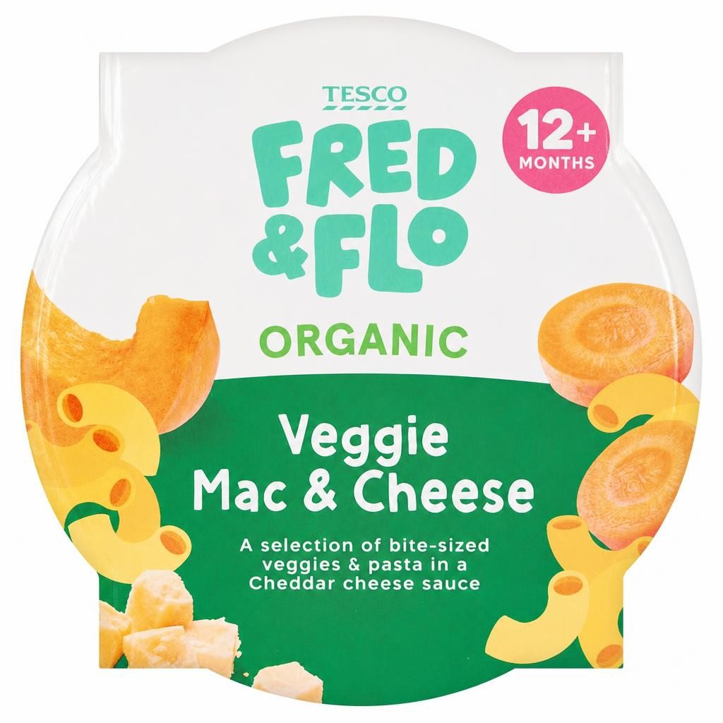 TESCO FRED & FLO Organic Veggie Mac & Cheese 200g