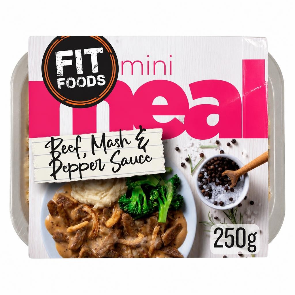 Fit Foods Mini Meal Beef, Mash & Pepper Sauce 250g