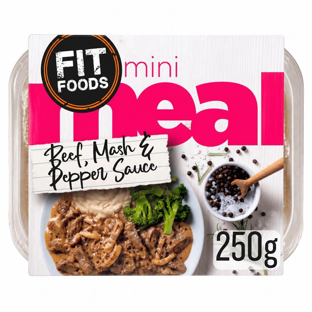Fit Foods Mini Meal Beef, Mash & Pepper Sauce 250g