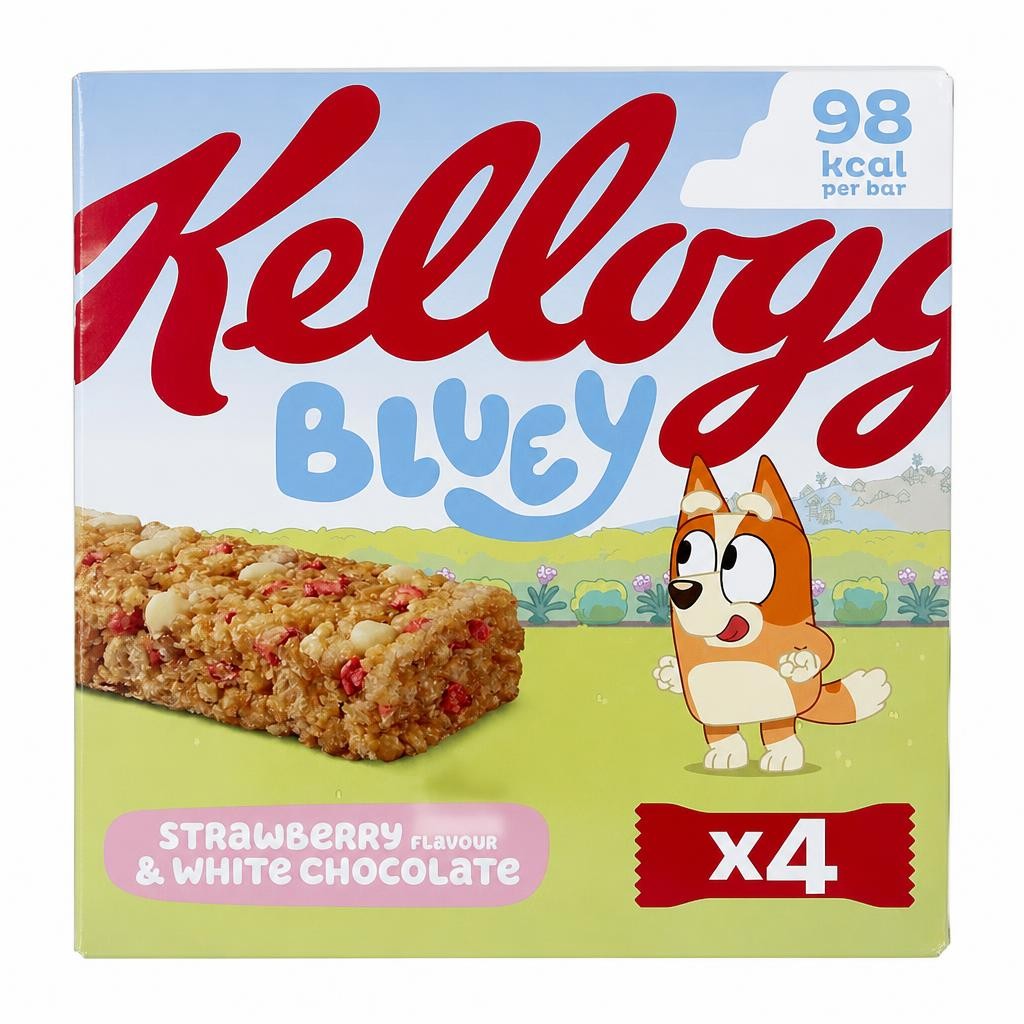 Kellogg's Bluey Strawberry & White Chocolate Flavour 4x25g