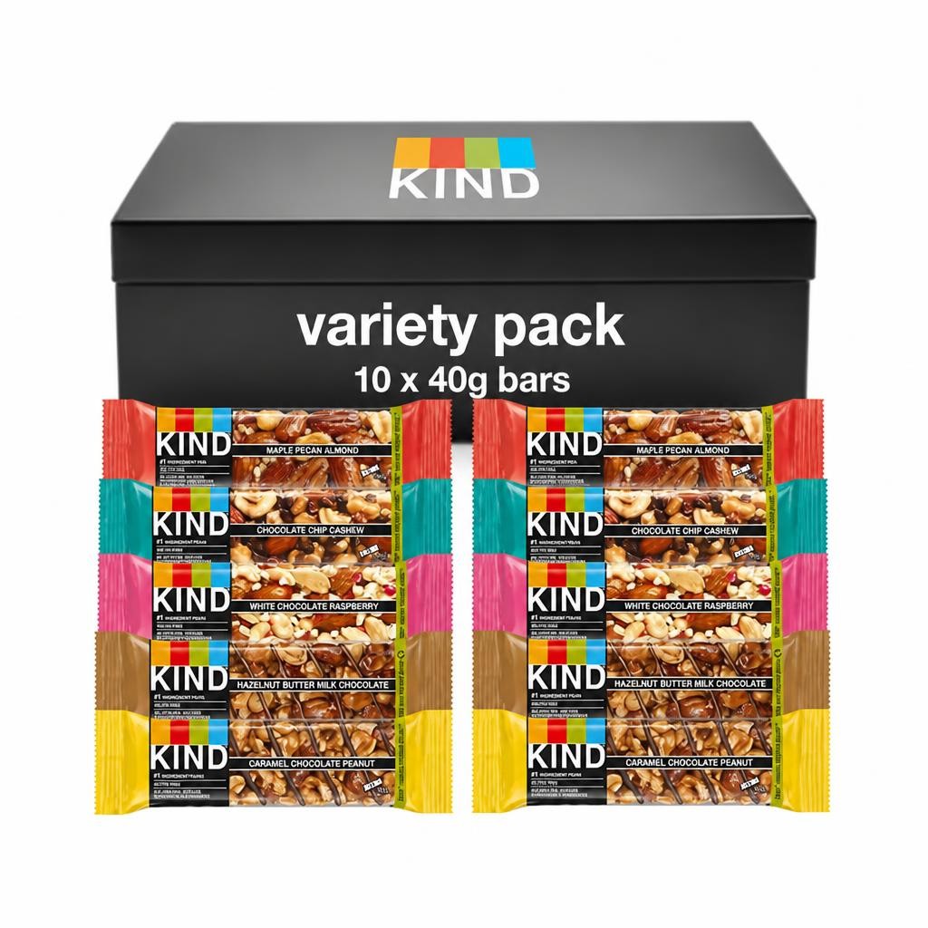 KIND Bars, Gluten Free Snack Bars, Variety Pack Bundle, Healthy Snack, 10 Bars x 40g, 5 Flavours