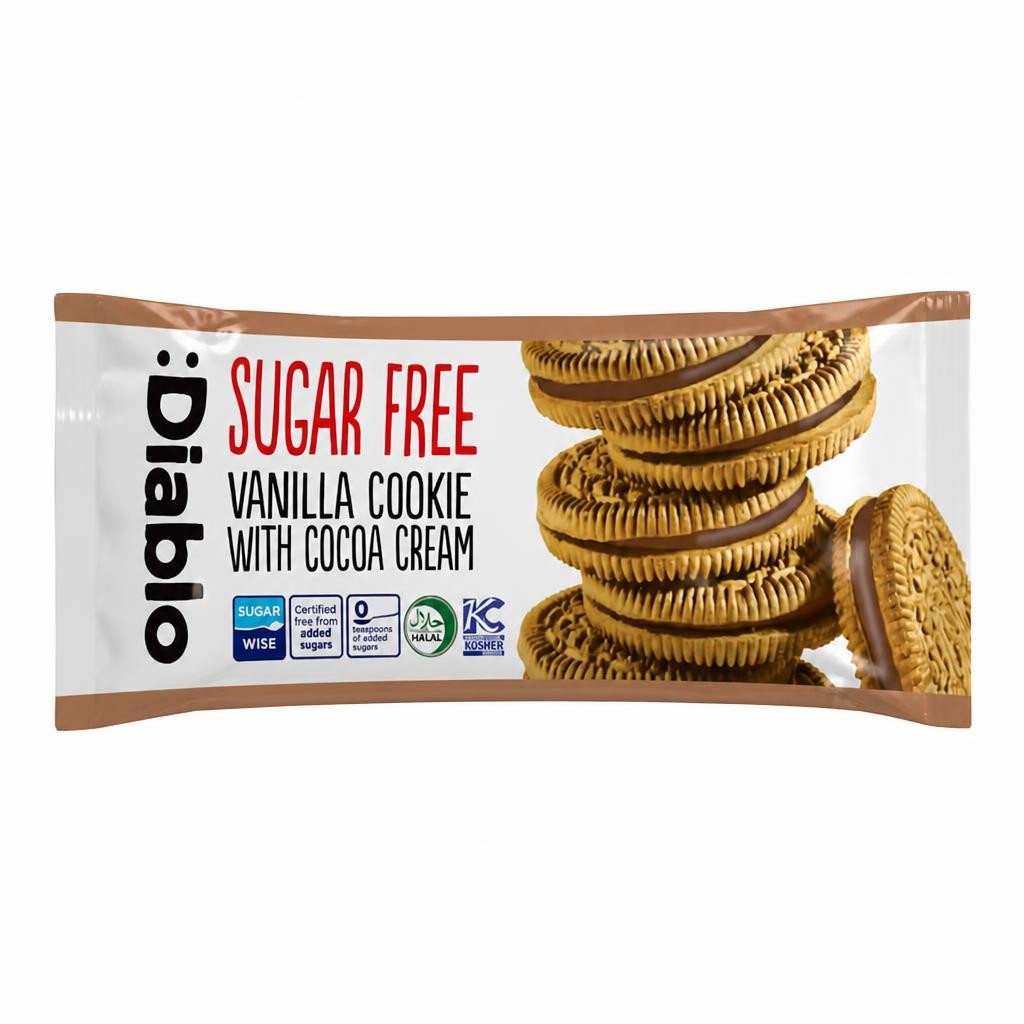 Diablo Sugar Free Vanilla and Cocoa Cream Cookie 44g