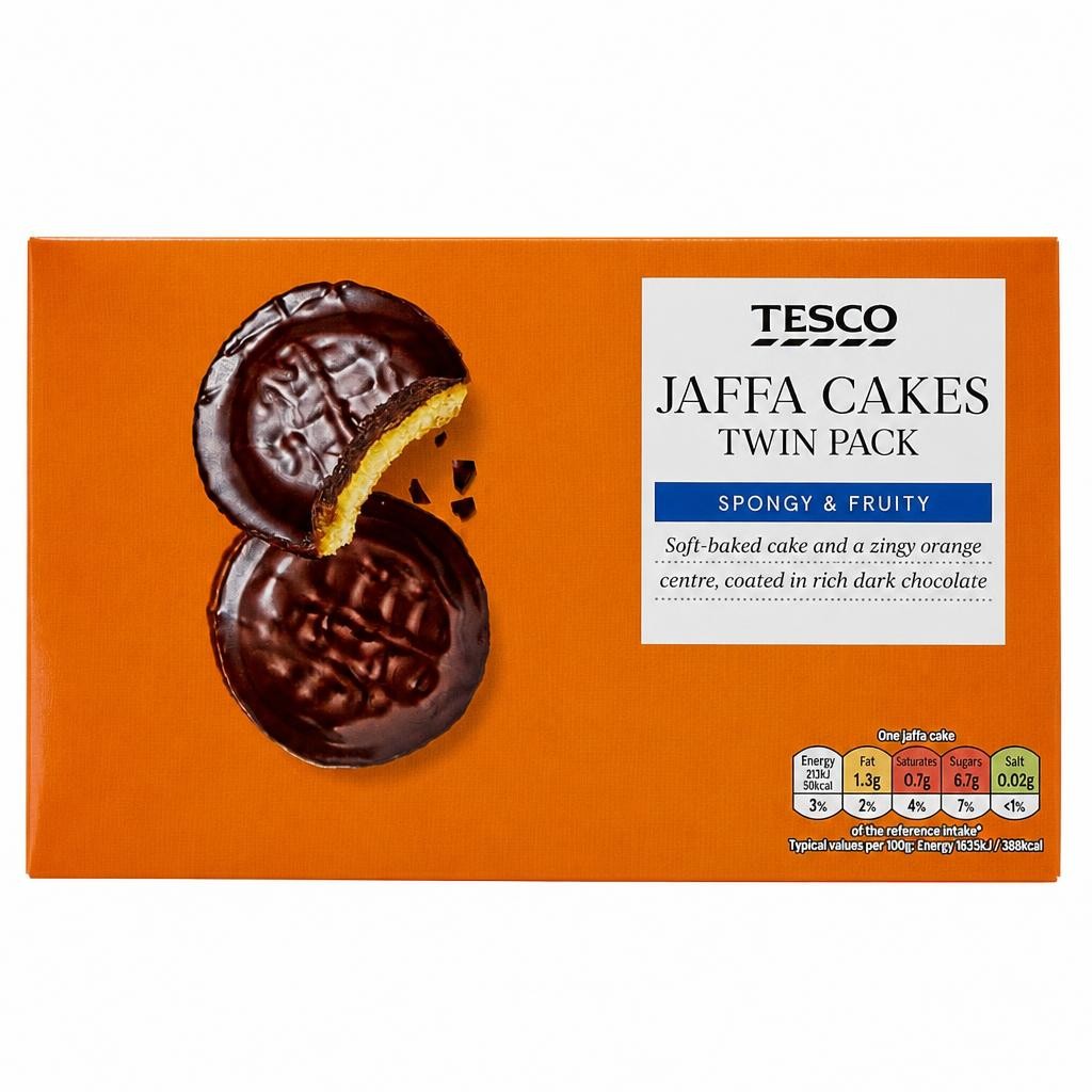 Tesco Orange Jaffa Cake Spongy & Fruity twin pack 2x150g