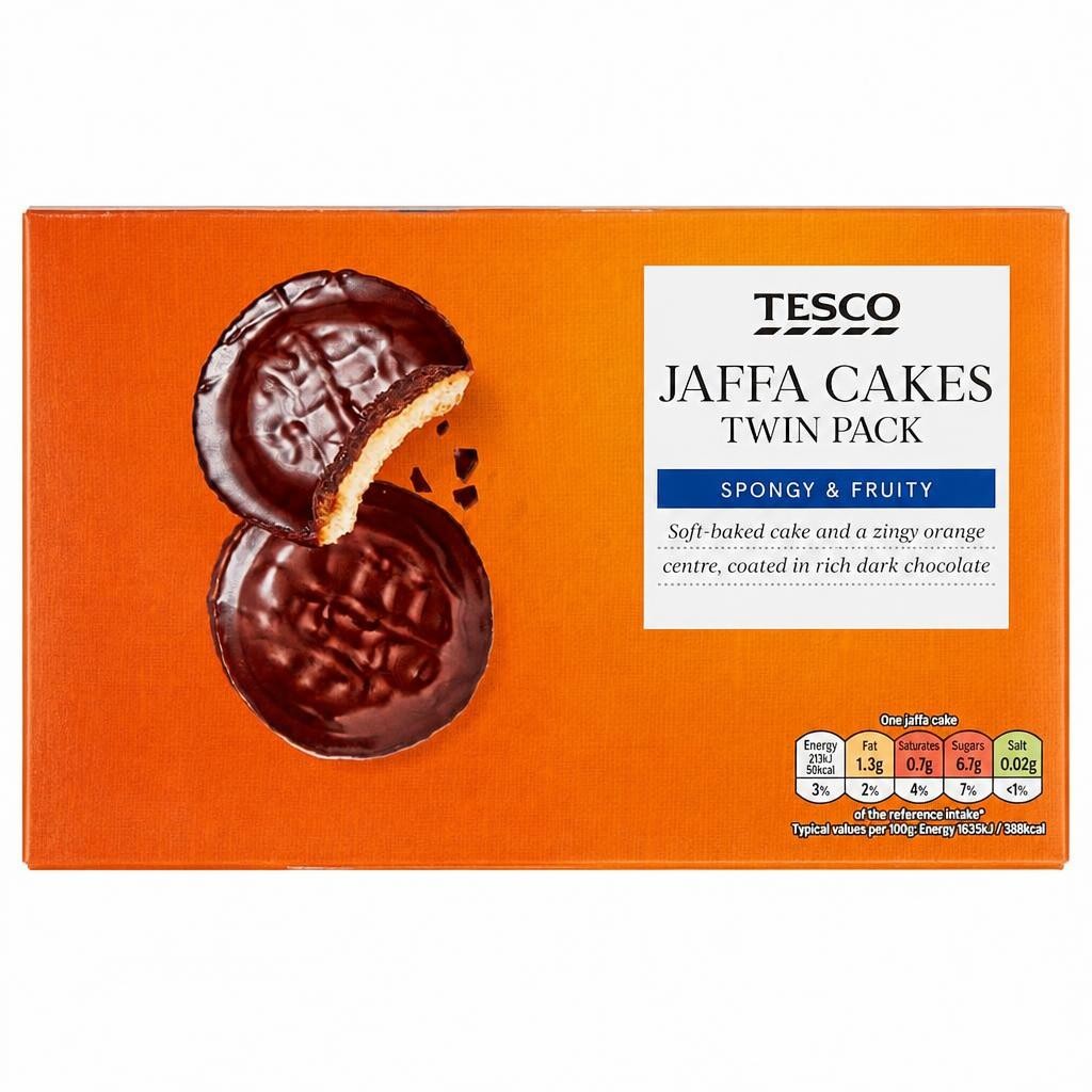 Tesco Orange Jaffa Cake Spongy & Fruity twin pack 2x150g