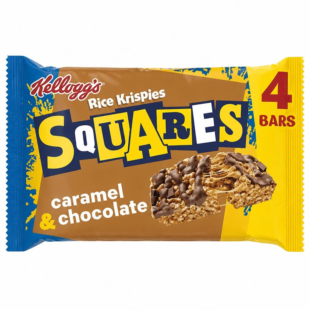 Kellogg's Rice Krispies Squares Caramel & Chocolate Multipack, 4x36g