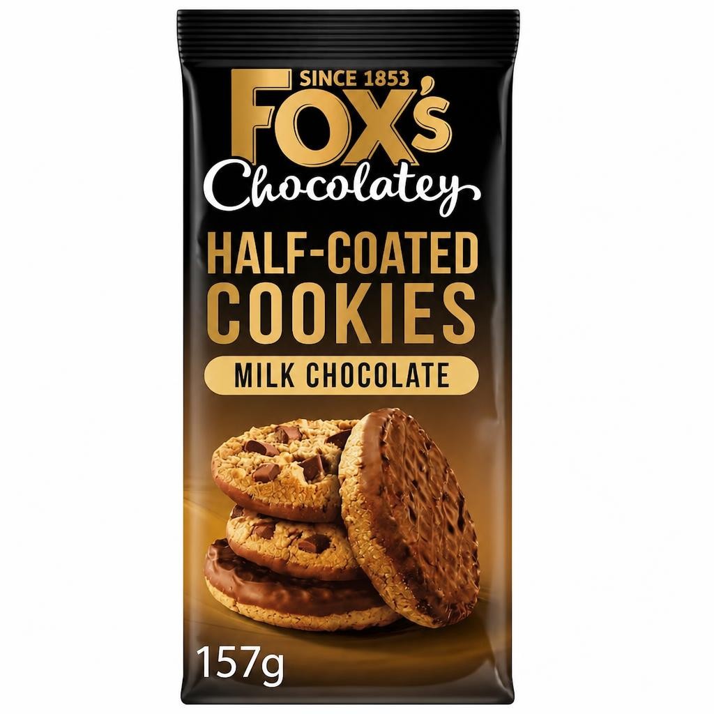 Fox's Half-Coated Milk Chocolate Cookies 157g